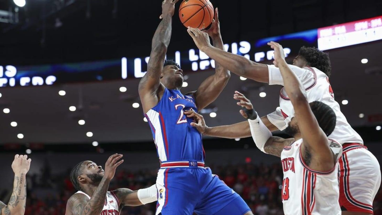 No. 1 Houston routs No. 14 Kansas, wins Big 12 regular-season title