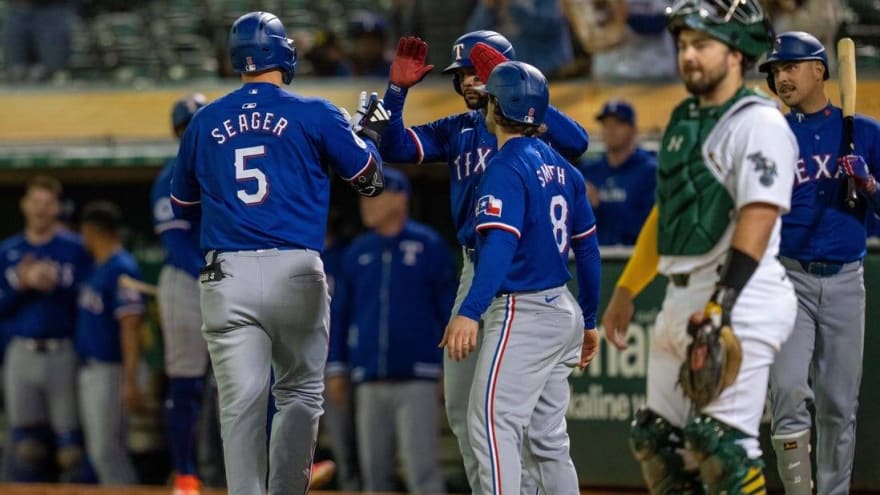 Corey Seager&#39;s 8th-inning blast boots Rangers past A&#39;s