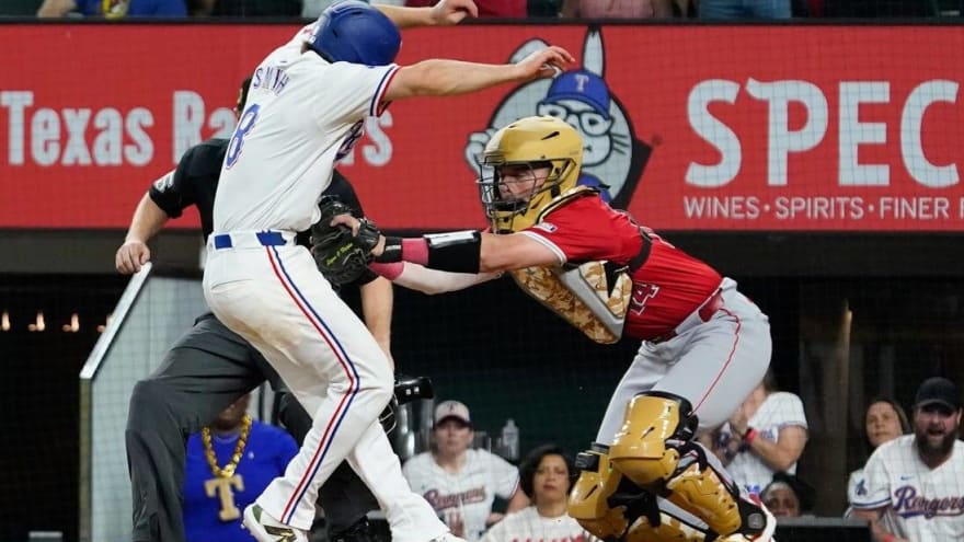 Rangers edge Angels in 13 innings on walk-off HBP