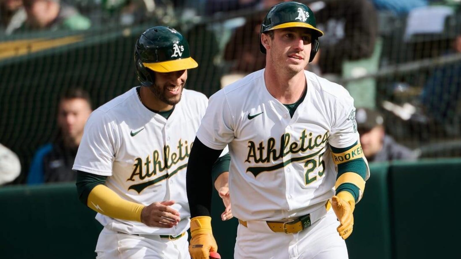 Athletics bomb Marlins with six homers, win 20-4