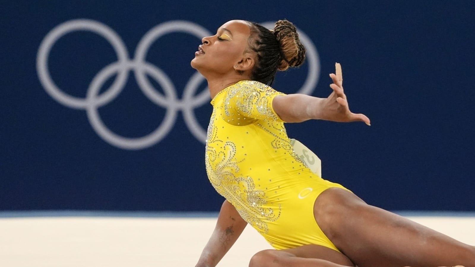 Brazil&#39;s Rebeca Andrade beats Simone Biles for gold in floor exercise