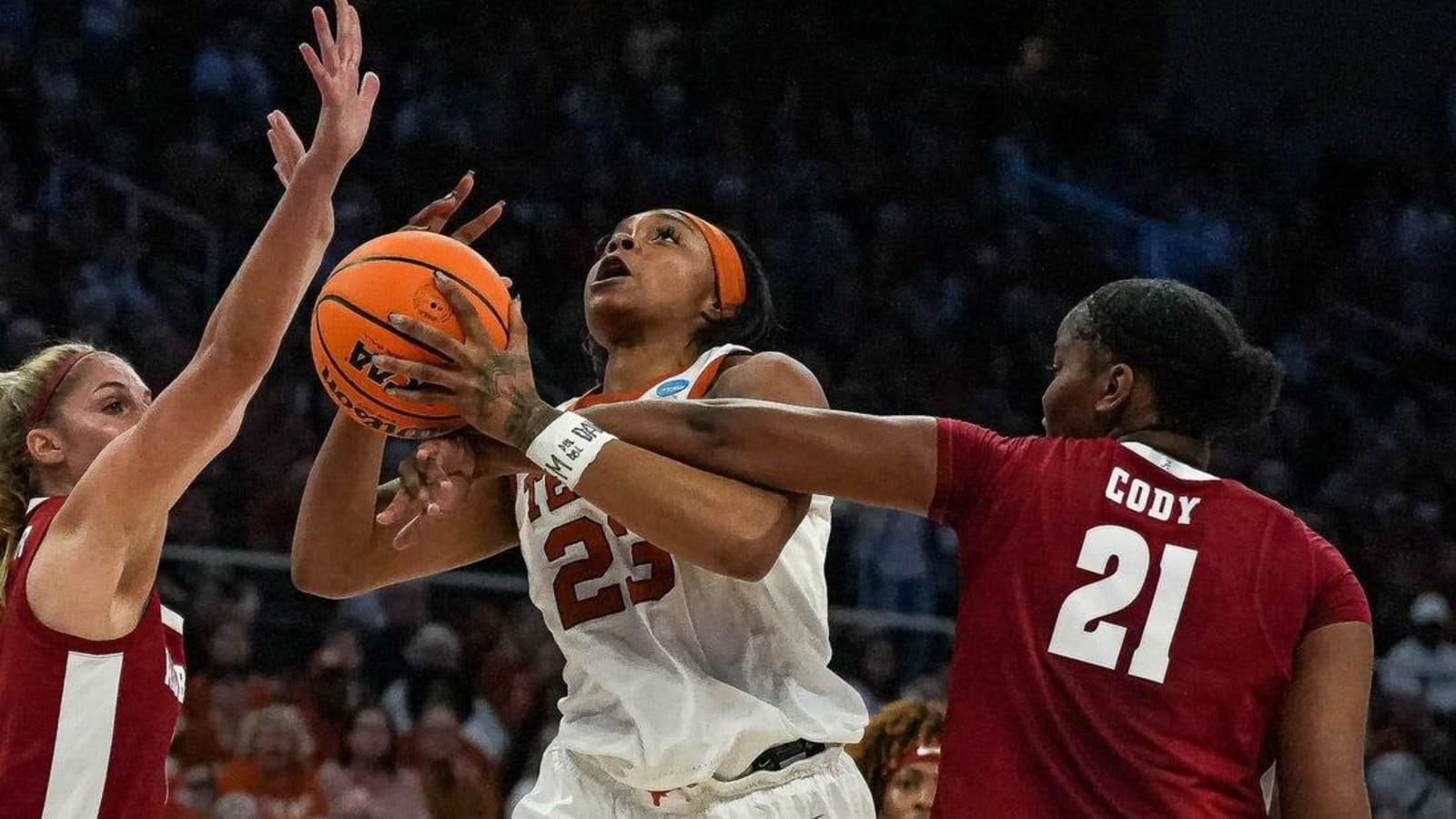 Aaliyah Moore, Madison Booker lead No. 1 Texas past Alabama