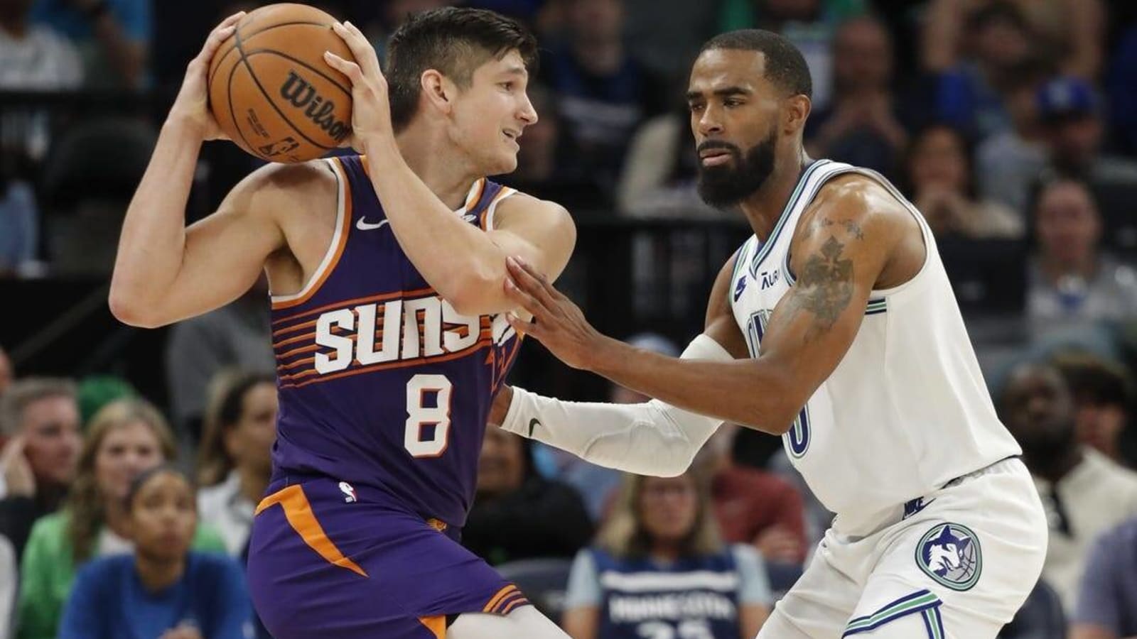 Suns G Grayson Allen (ankle) exits Game 1 vs. Wolves