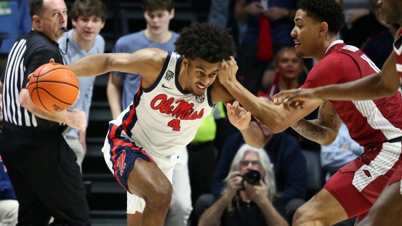 Ole Miss outshoots short-handed Arkansas