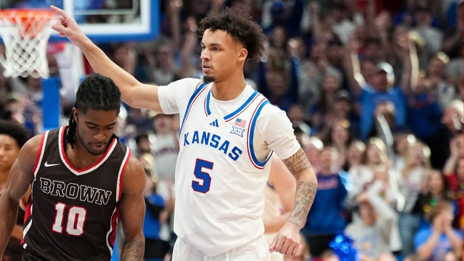 Zeke Mayo has 25 as No. 8 Kansas takes down Brown