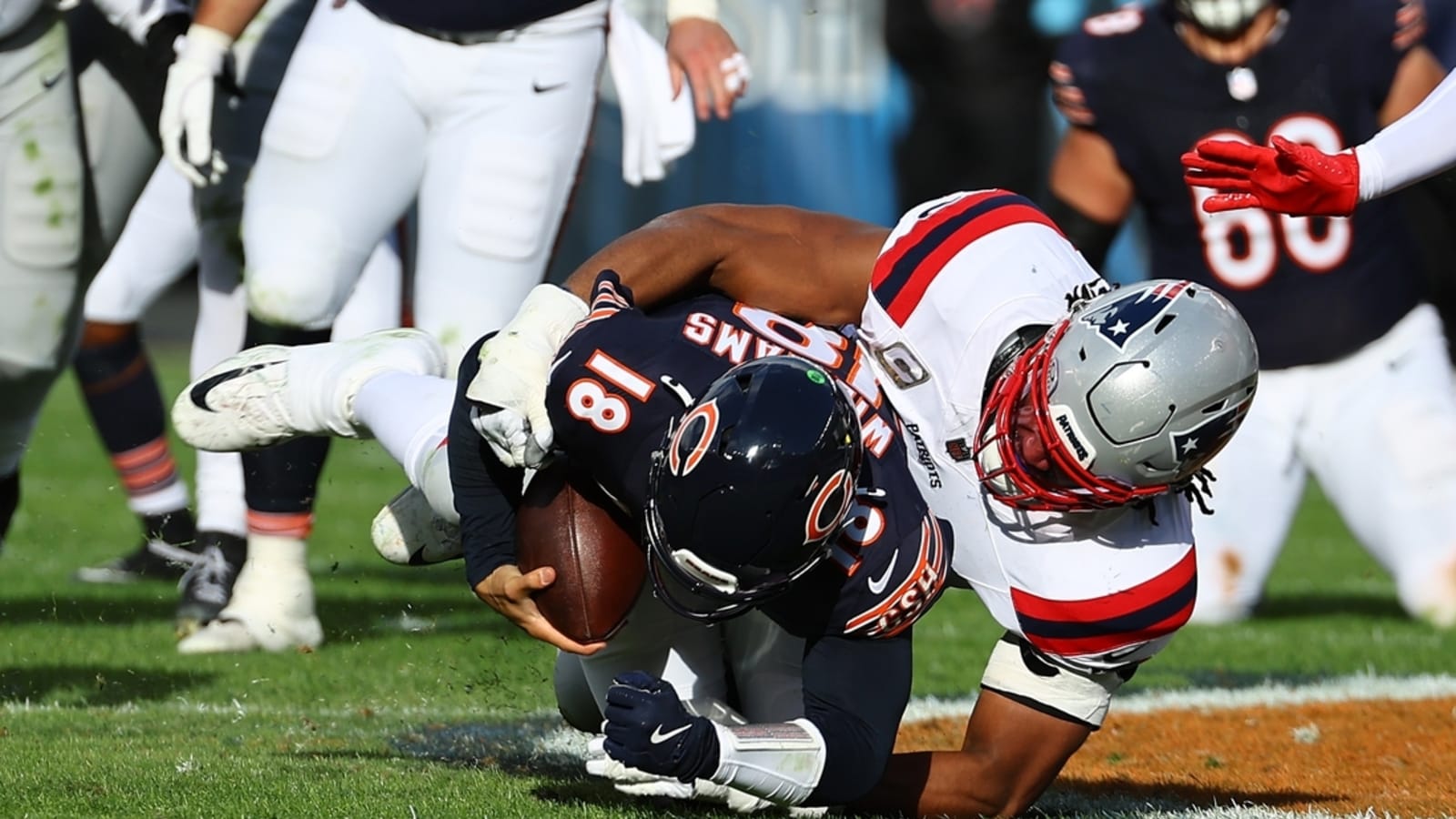 Patriots sack Caleb Williams 9 times, stifle Bears