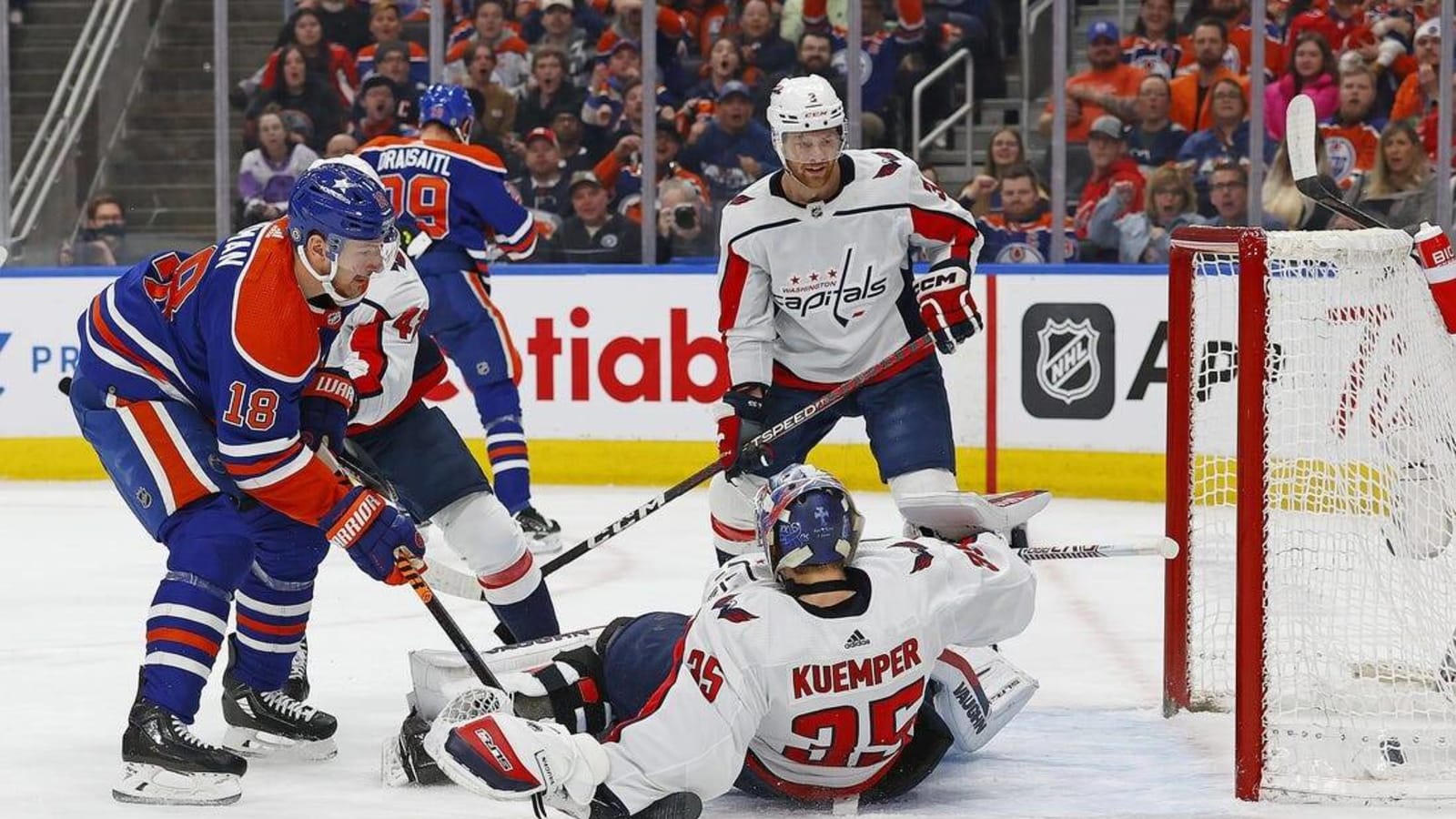 Zach Hyman&#39;s hat trick highlights Oilers&#39; rout of Caps