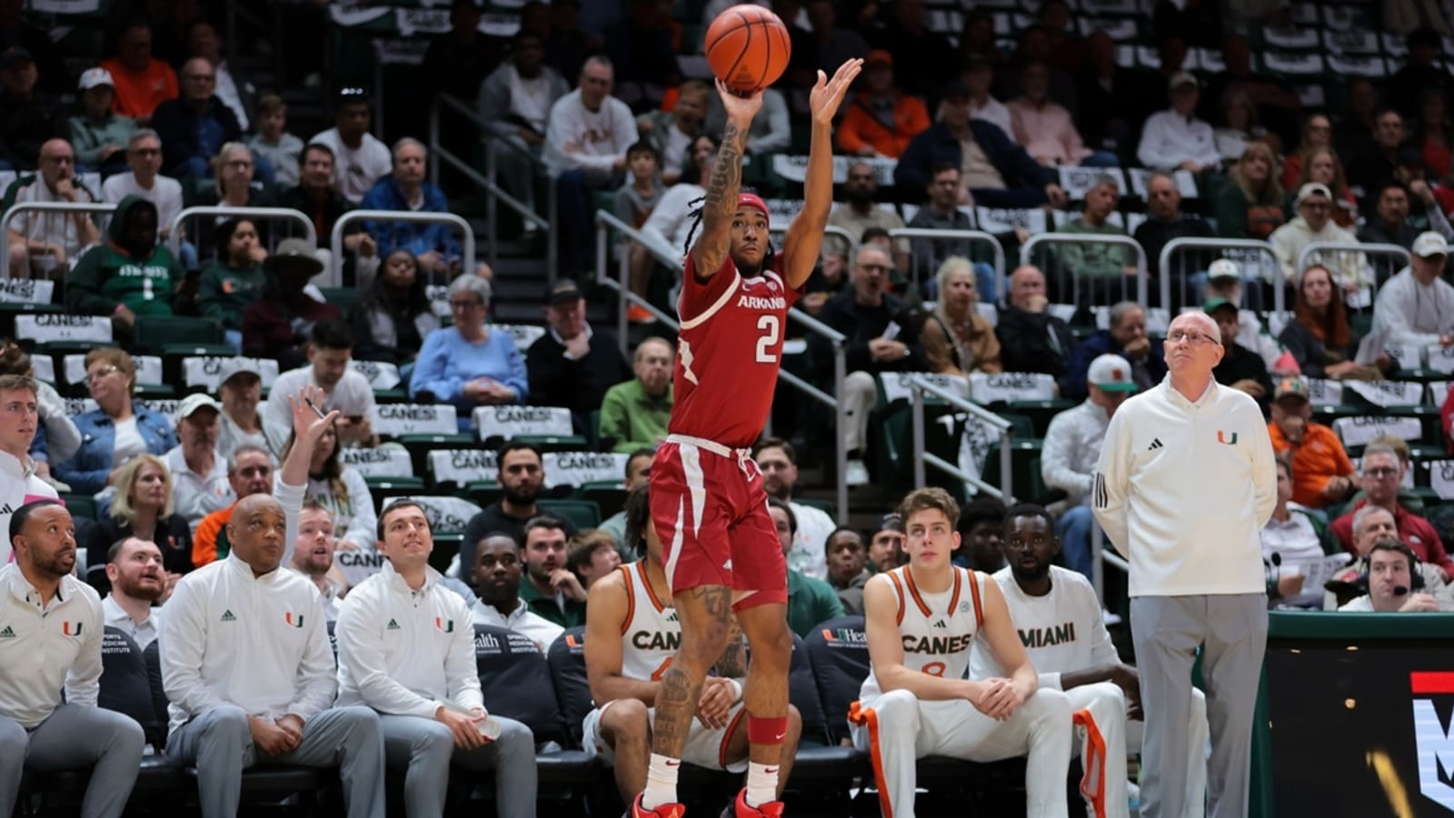 Boogie Fland delivers Arkansas to win as Miami blows lead