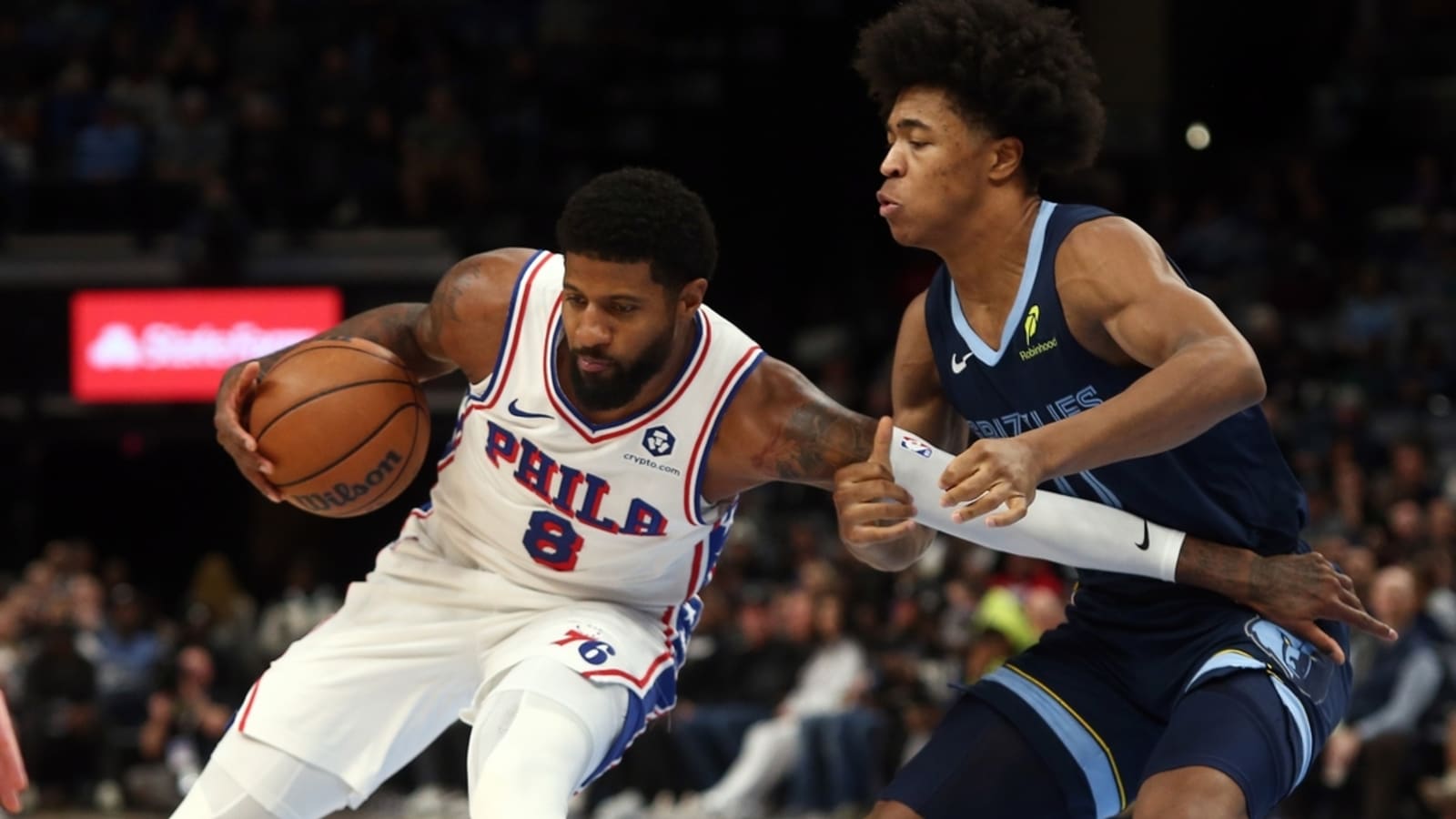 76ers&#39; Paul George injures left leg, exits game at Grizzlies