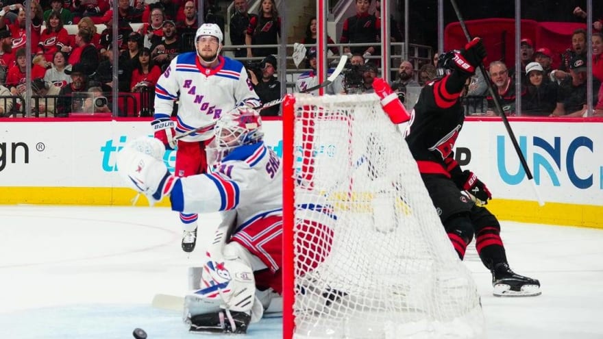 Chris Kreider&#39;s hat trick sends Rangers to clincher over Hurricanes