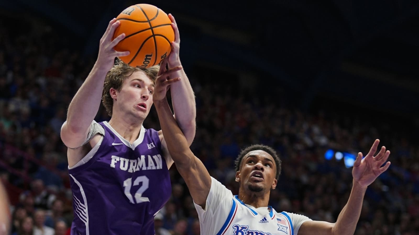 No. 1 Kansas overwhelms Furman in 2nd half, wins 86-51
