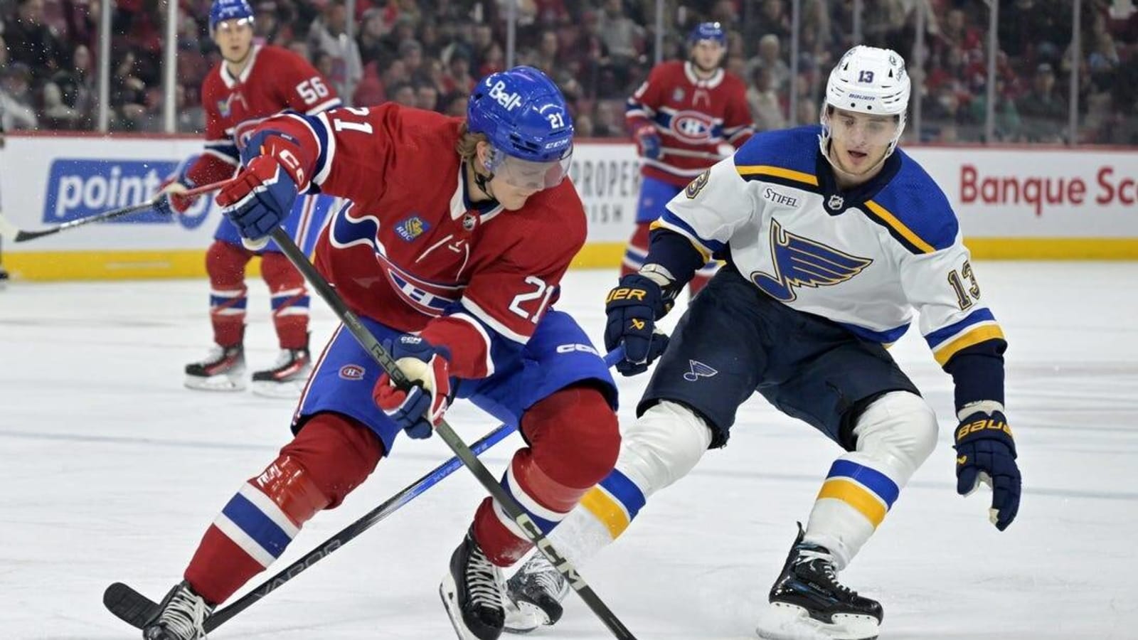 Jordan Kyrou scores twice as Blues rout Canadiens