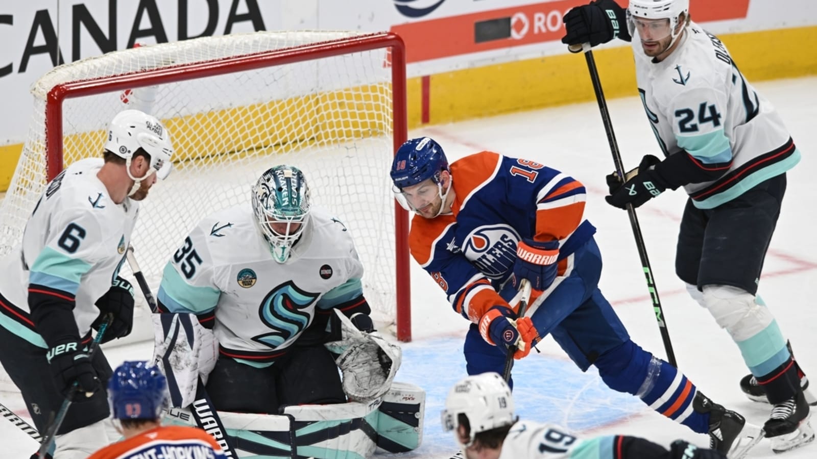 Ryan Nugent-Hopkins&#39; hat trick lifts Oilers over Kraken