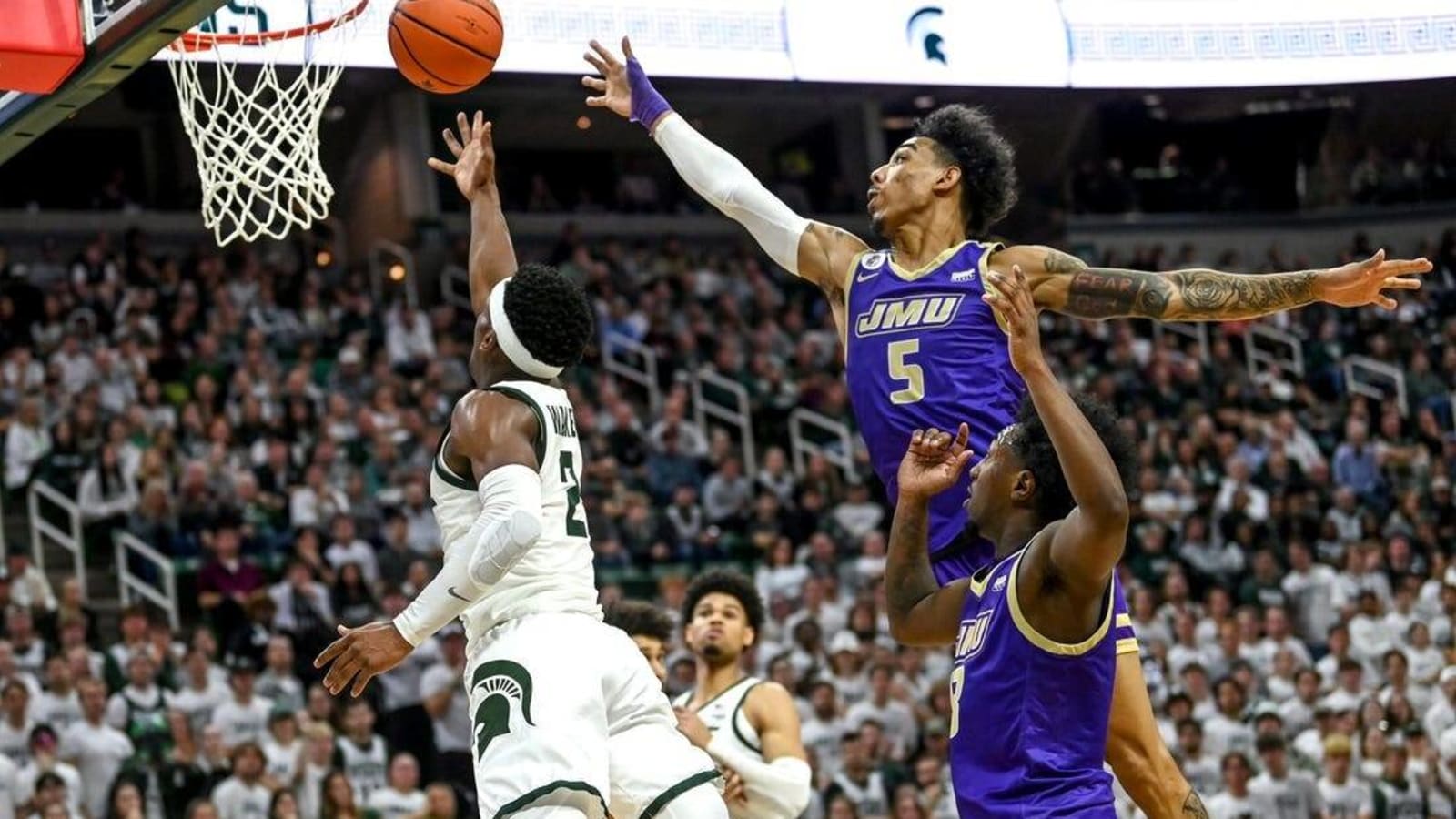 Top 25 roundup: James Madison shocks No. 4 Michigan St. in OT