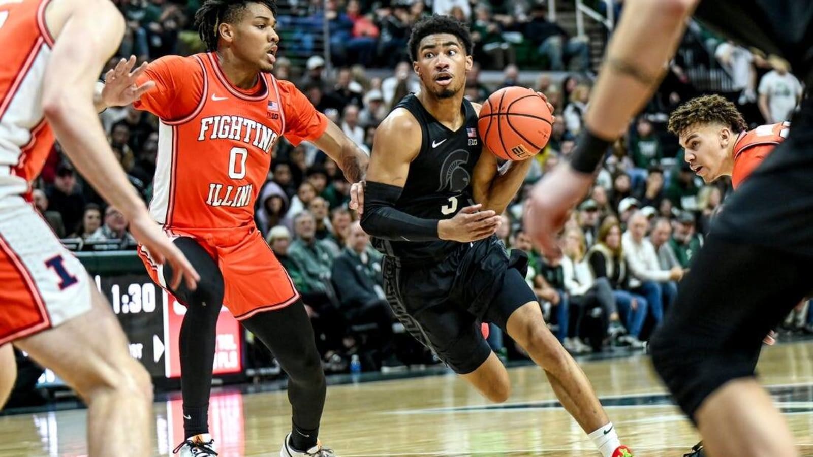 Michigan State uses late push to upend No. 10 Illinois