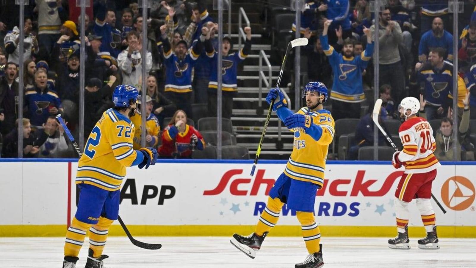 NHL roundup: Blues storm back, stun Flames in OT