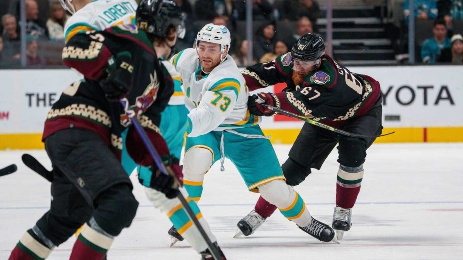 Sharks strike early, hang on to down Coyotes