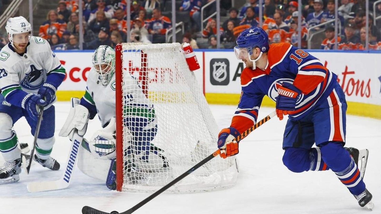 Looking to finish home schedule strong, Oilers face Sharks