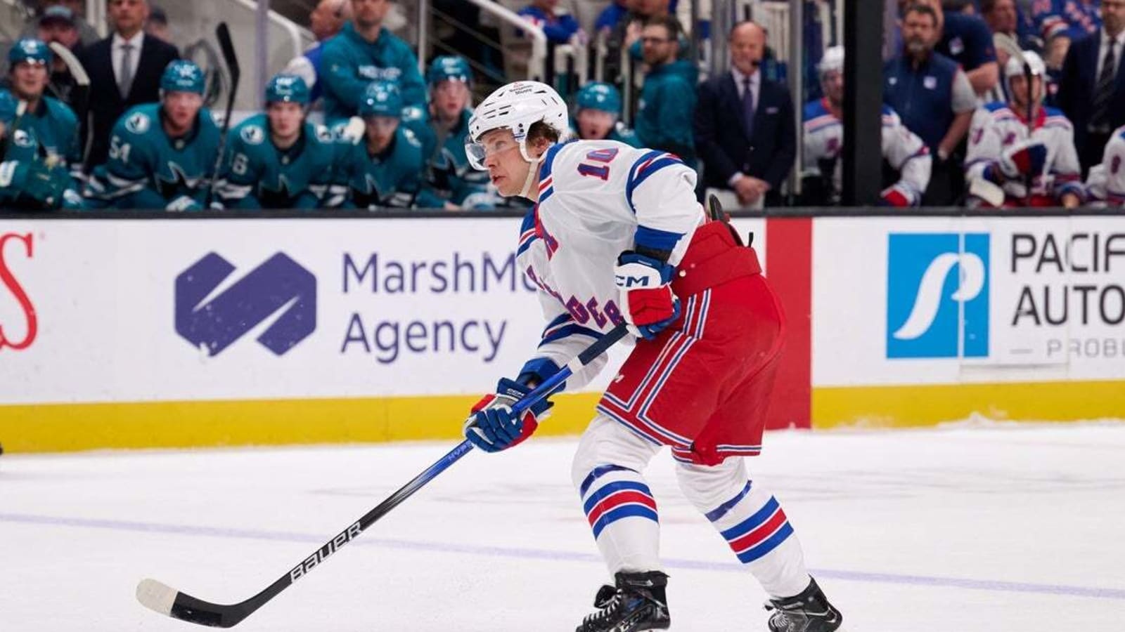 Artemi Panarin, Adam Fox help Rangers torch Sharks