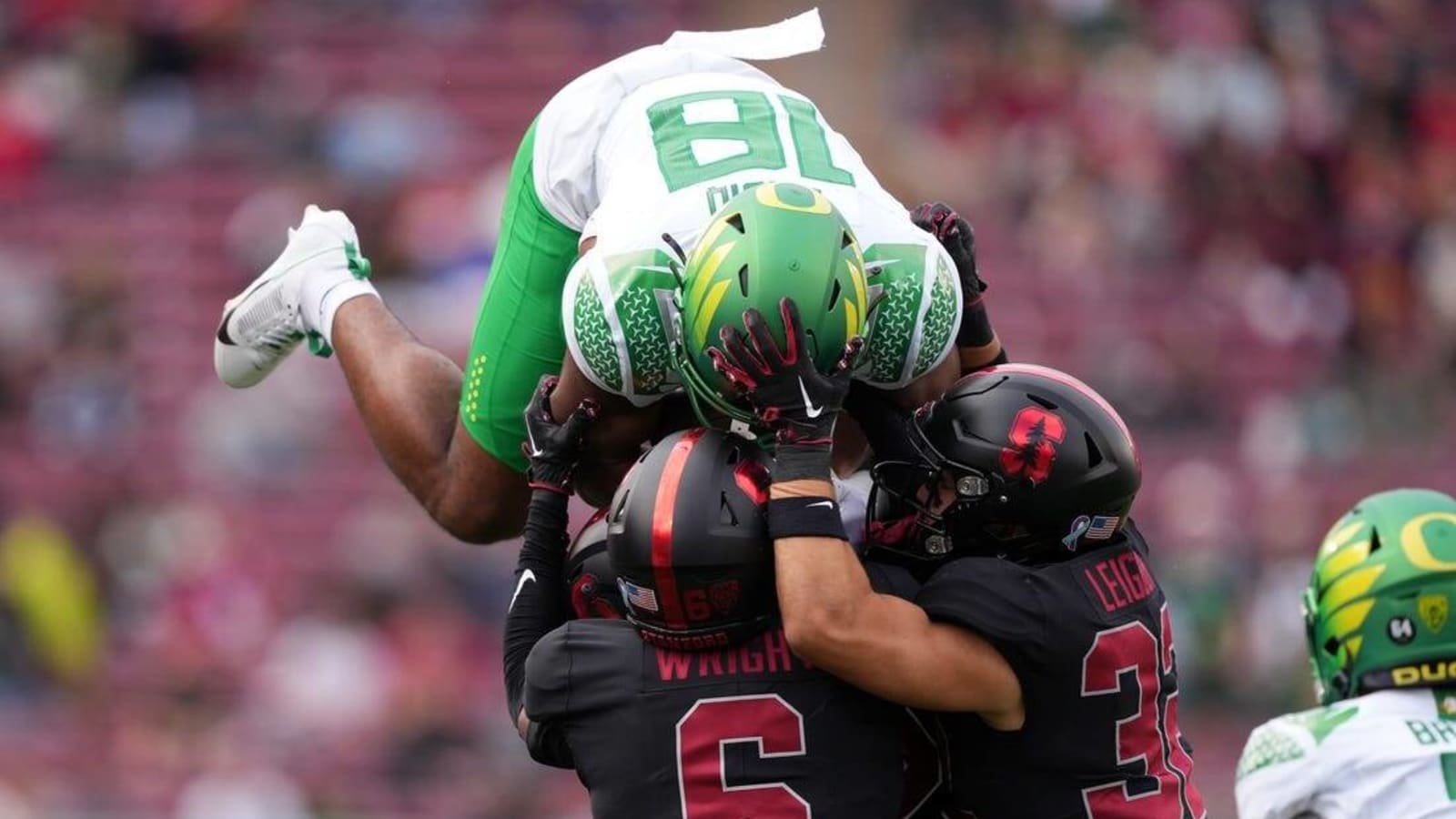 Bo Nix throws four TDs to help No. 9 Oregon roll past Stanford