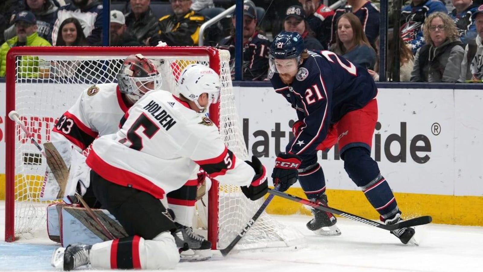 Blue Jackets end losing streak by beating Senators in OT