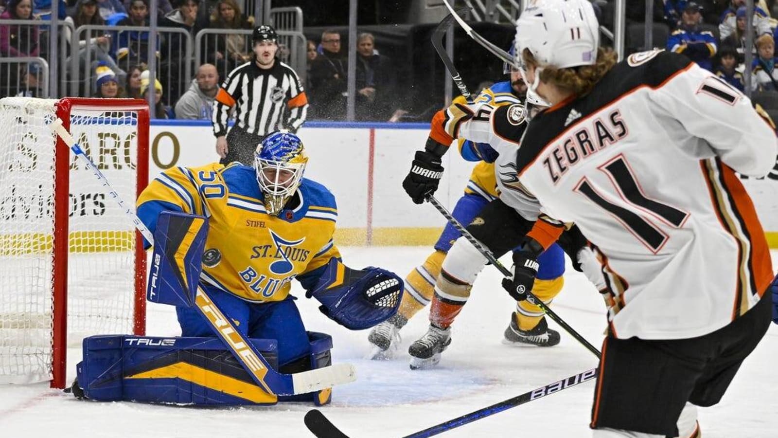 Justin Faulk helps Blues beat Ducks, win 7th straight