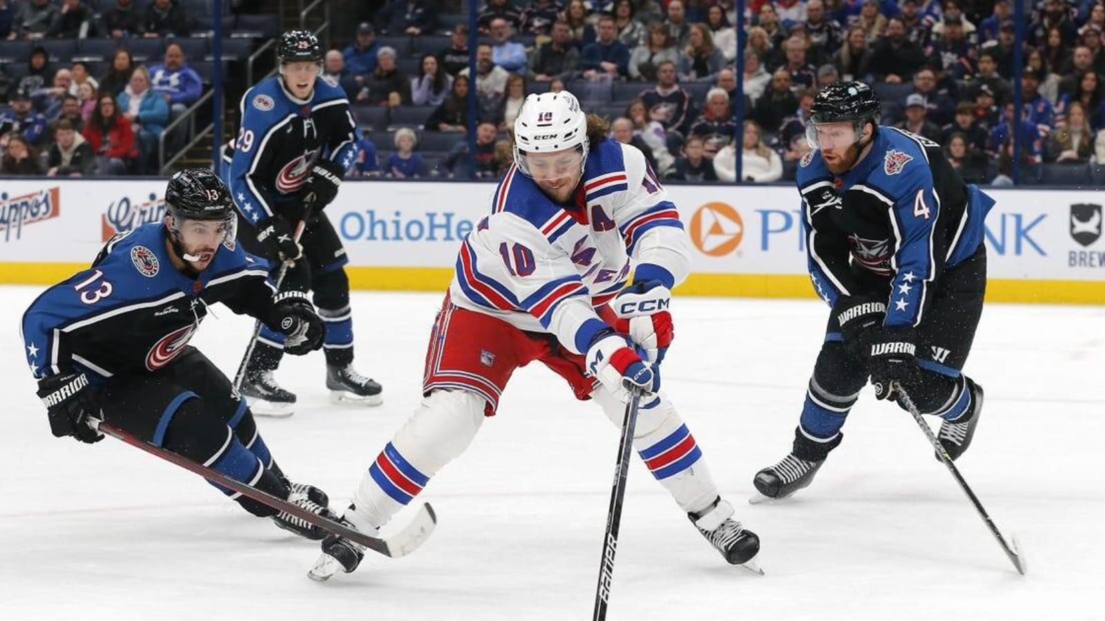 Strong start powers Rangers over host Blue Jackets