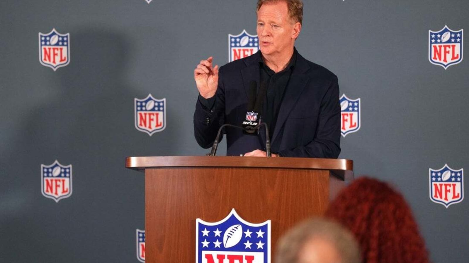 Roger Goodell discusses playoff re-seeding, Olympic flag football