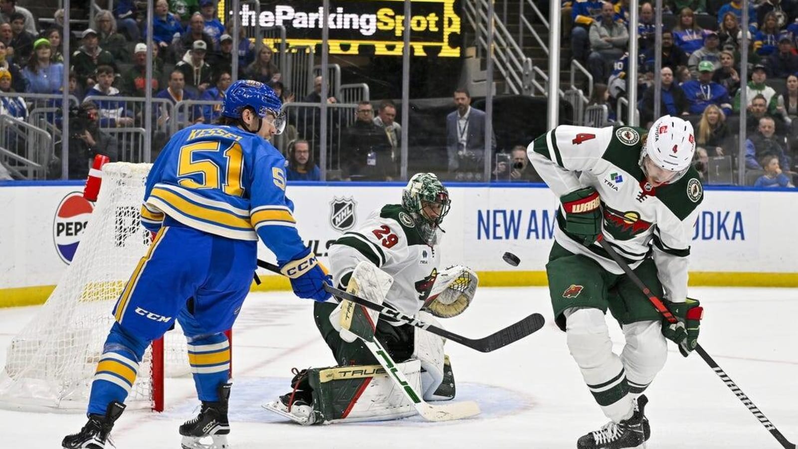 Wild force overtime, but Blues prevail in shootout