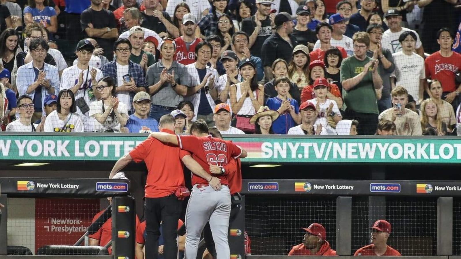 Angels RHP Chase Silseth back with team following head injury