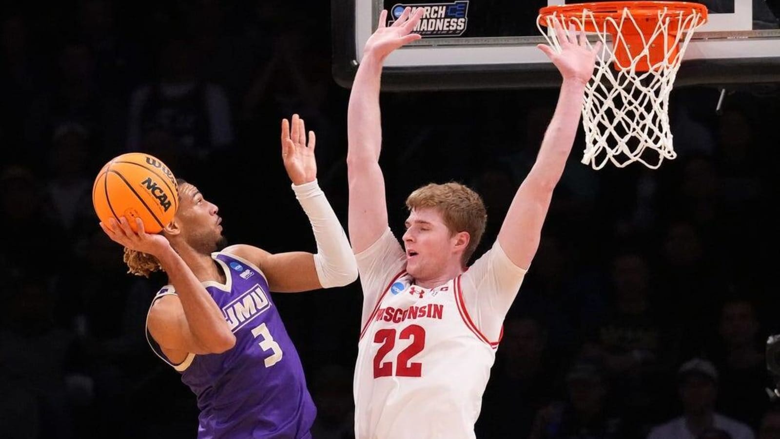 James Madison leads wire to wire in beating Wisconsin