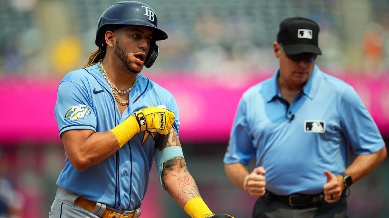 Jose Siri homers twice as Rays down Royals in Game 1