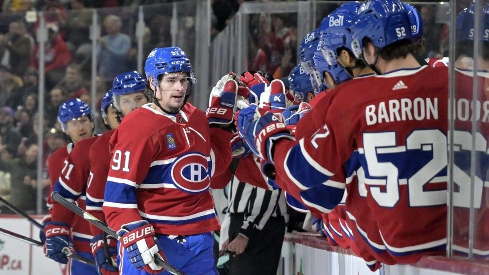 Sean Monahan&#39;s two goals lift Habs over Kraken
