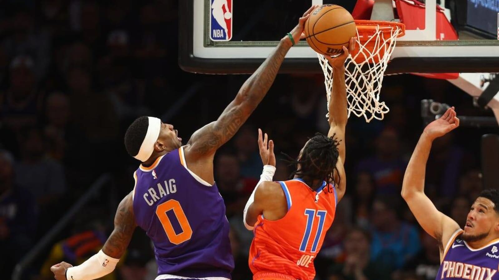 Devin Booker (44) leads Kevin Durant-less Suns past Thunder