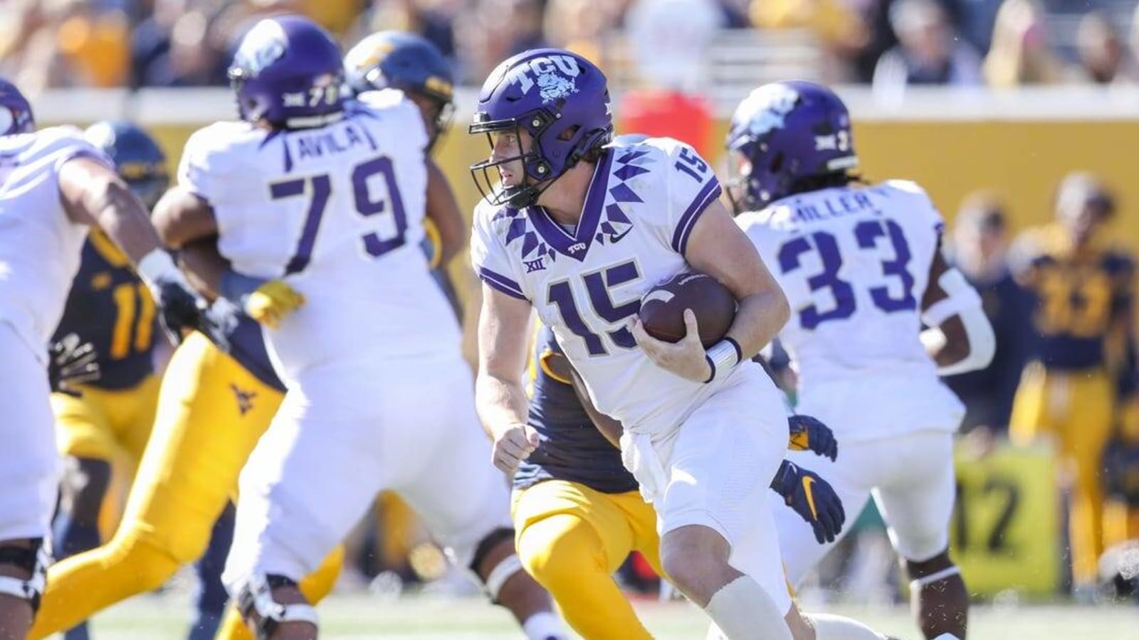 No. 7 TCU holds off West Virginia 41-31, improves to 8-0