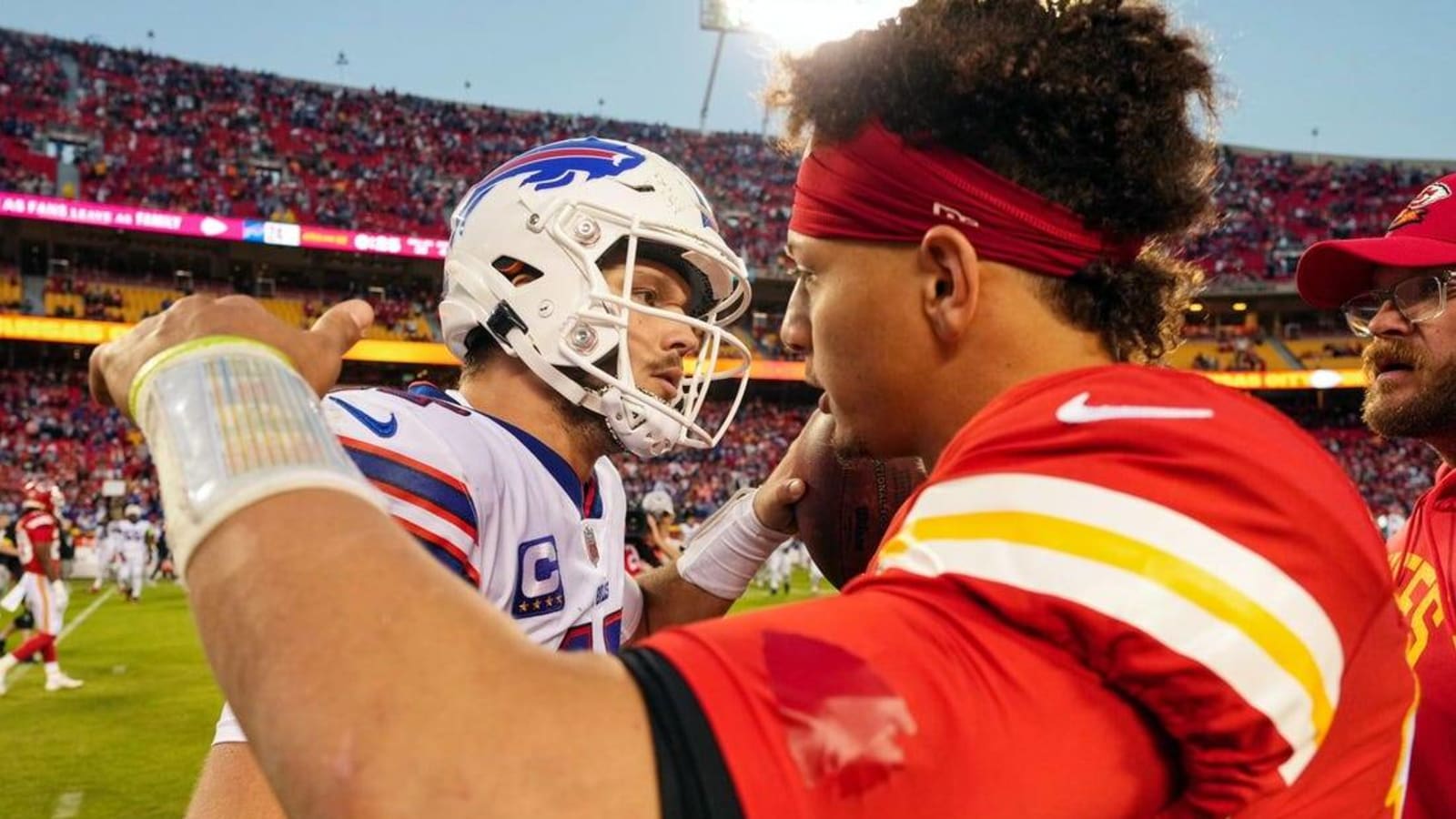 Patrick Mahomes after exchange with Josh Allen: &#39;We&#39;re all good&#39;