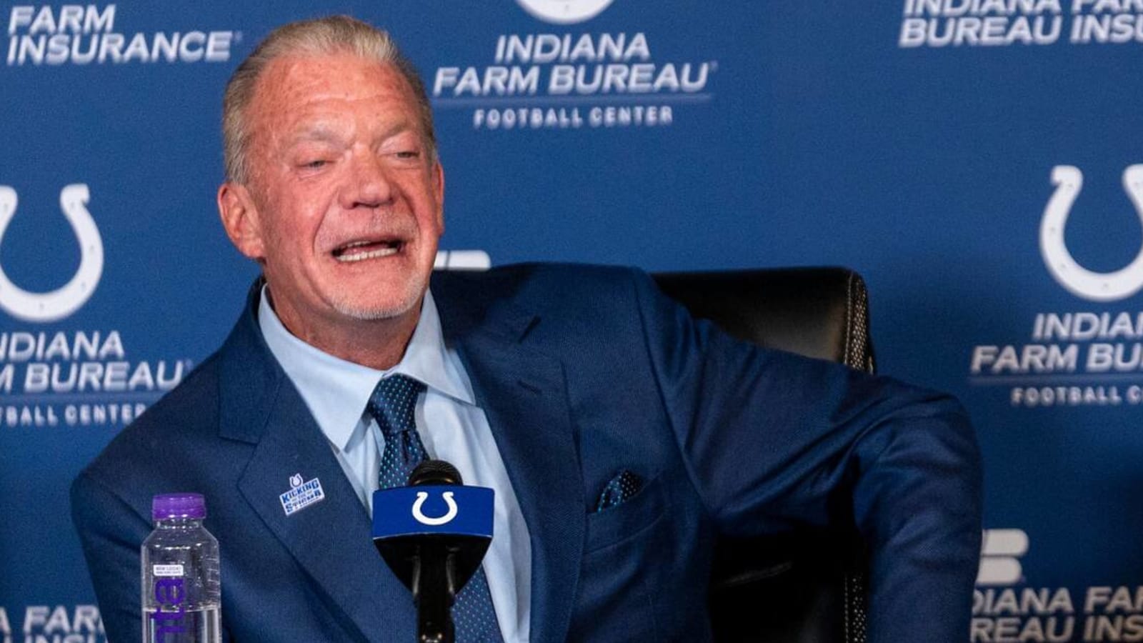 Did Colts owner reveal draft plans while introducing new HC?