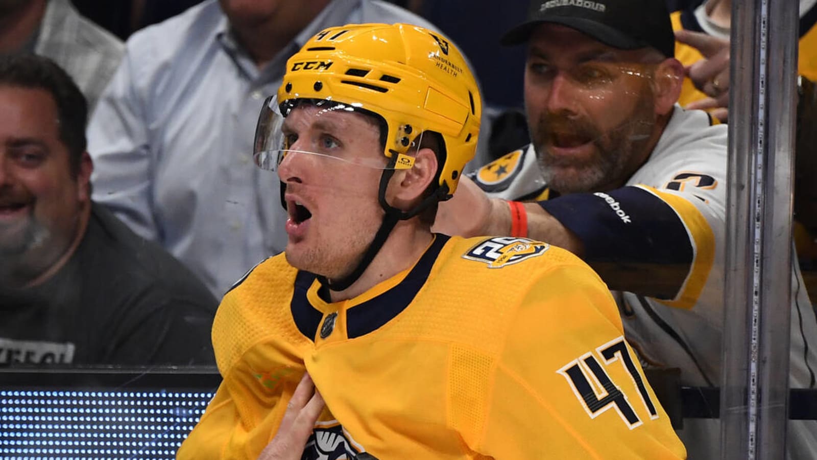 NHL punishes Predators forward for ugly hit on Canucks goaltender