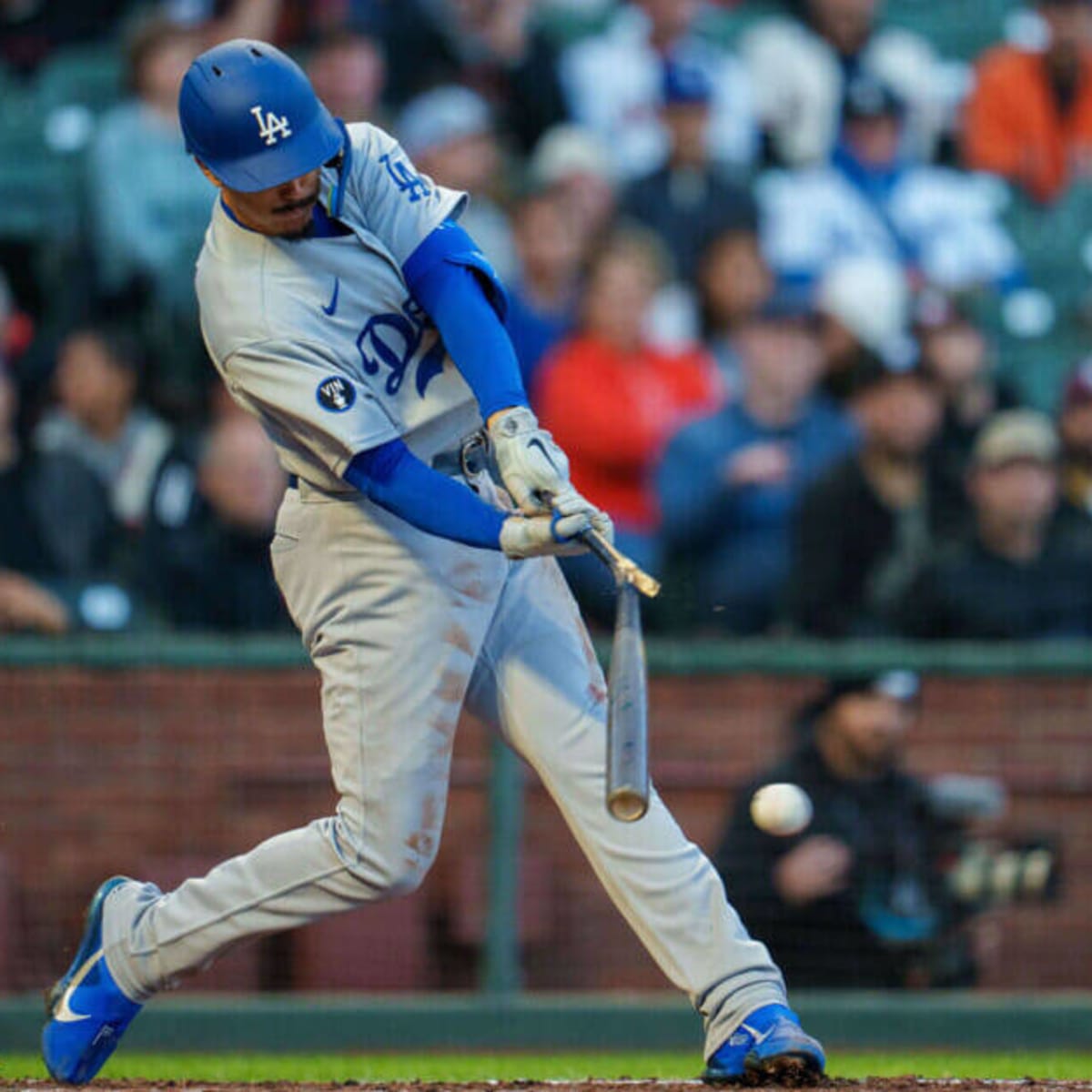 Miguel Antonio Vargas of the Los Angeles Dodgers bats against the San