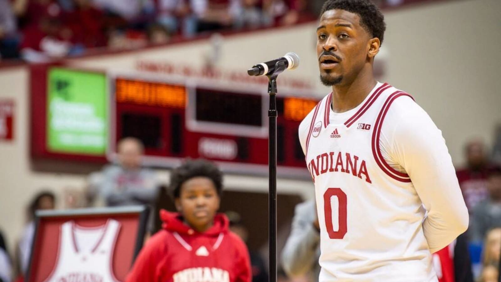 Watch: Xavier Johnson Gives Senior Day Speech After Indiana&#39;s Win Over Michigan State