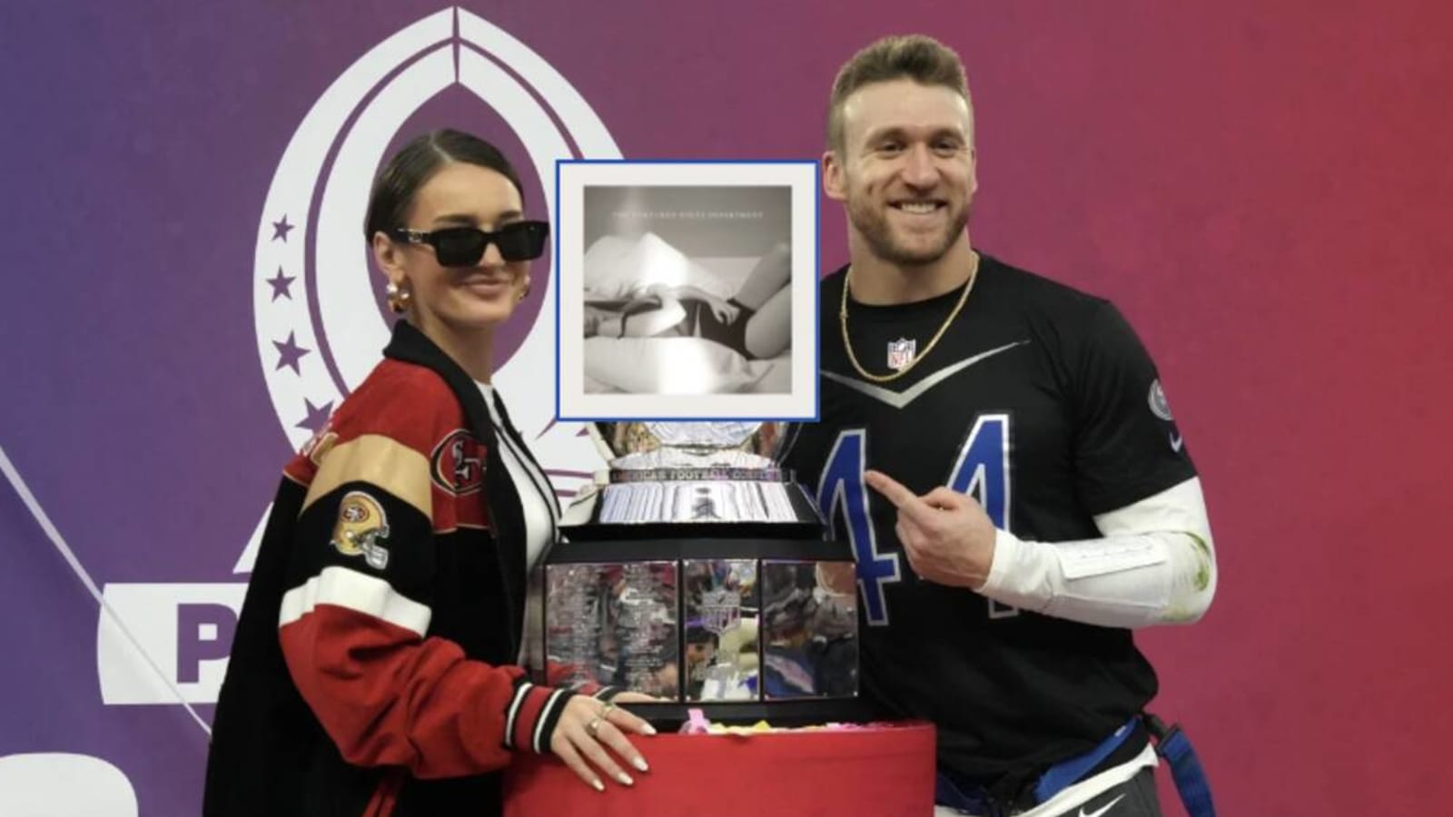 49ers&#39; Kyle Juszczyk orders a &#39;The Tortured Poets Department&#39; sweatsuit after Taylor Swift gifts one to his wife