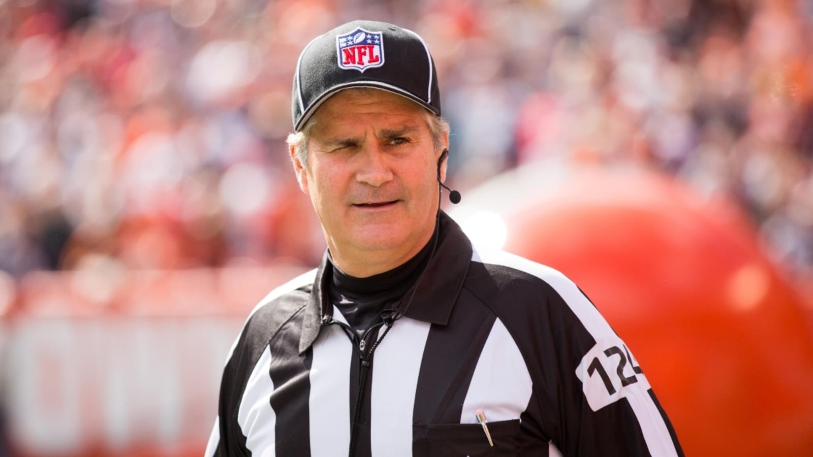 Panthers-Bucs referee Carl Paganelli carted off after contact with Tampa Bay player