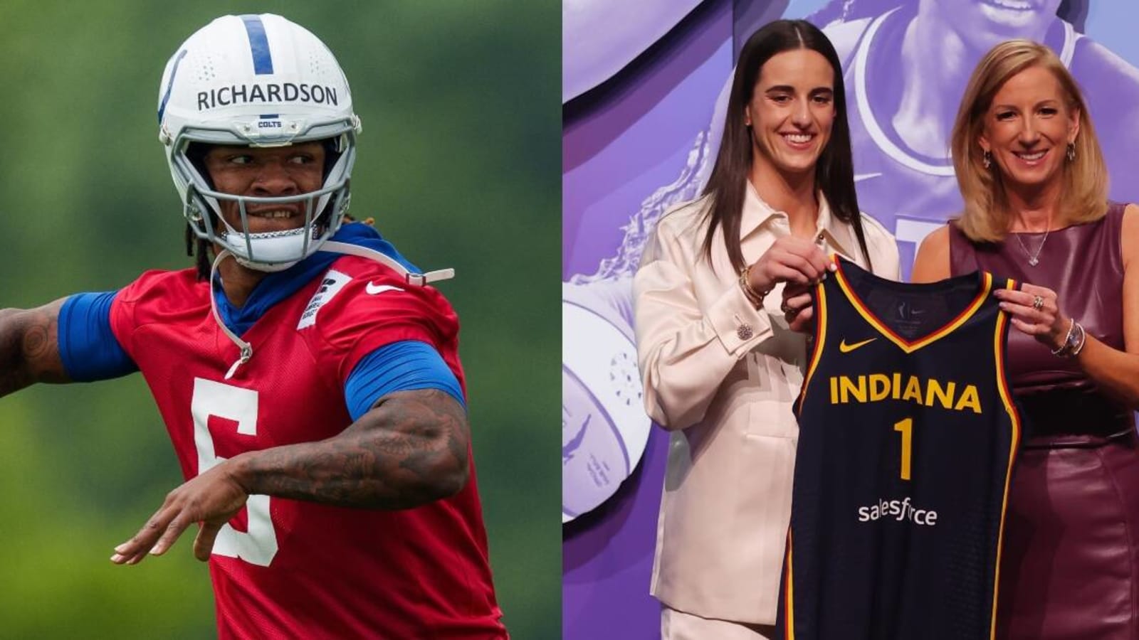 Colts quarterback Anthony Richardson welcomes Caitlin Clark to Indiana with one-on-one challenge