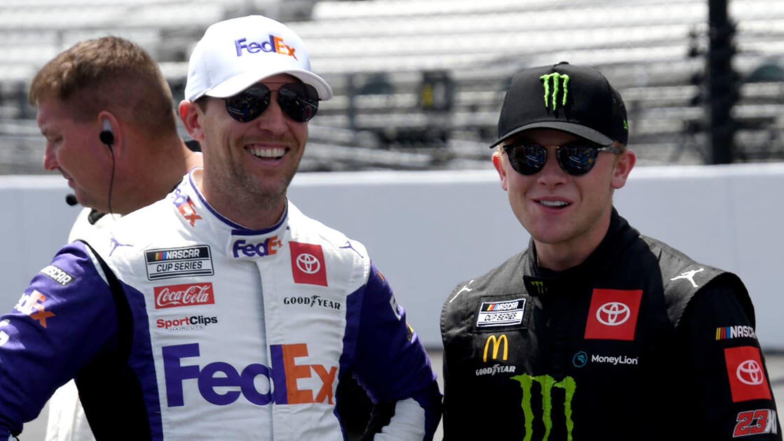 Denny Hamlin reacts to JGR teammate Ty Gibbs earning first NASCAR Cup win at Bristol