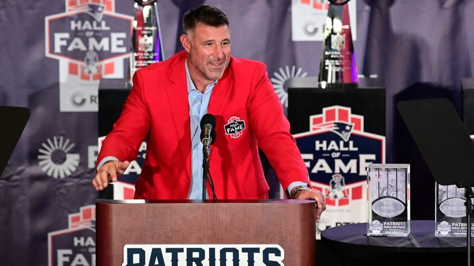 Mike Vrabel responds to belief he could return to college football: ‘Not right now’