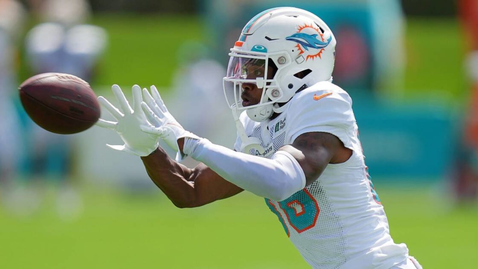 Second-year Dolphins receiver Braylon Sanders carted off at training camp practice