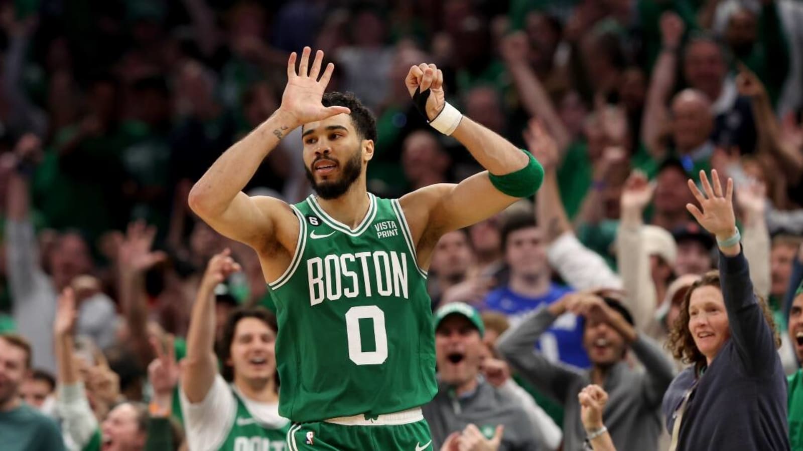 Jayson Tatum presents 51-point game ball to 10-year-old with rare form of cancer