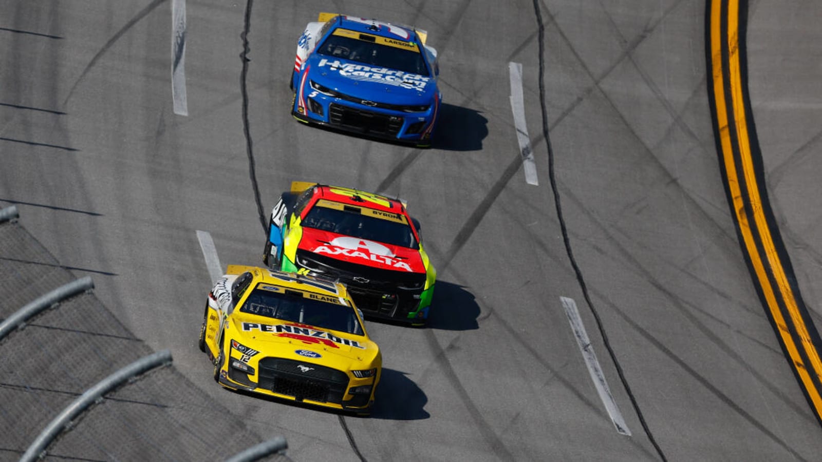 Ryan Blaney wins instant classic Yellawood 500 at Talladega as field wrecks behind him