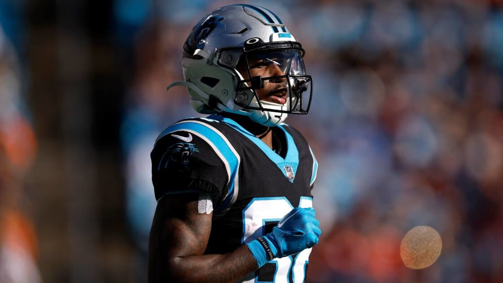 Carolina Panthers wide receiver Terrace Marshall Jr. carted off at training camp practice