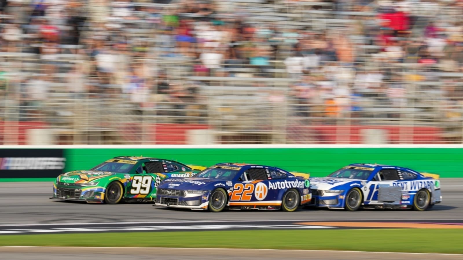 Denny Hamlin takes issue with Walmart sign falling late at Atlanta, changing outcome of race
